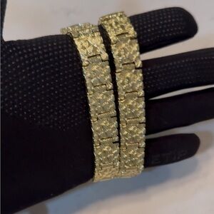 14k Gold Plated Nugget Braclet 15 mm 18 inch